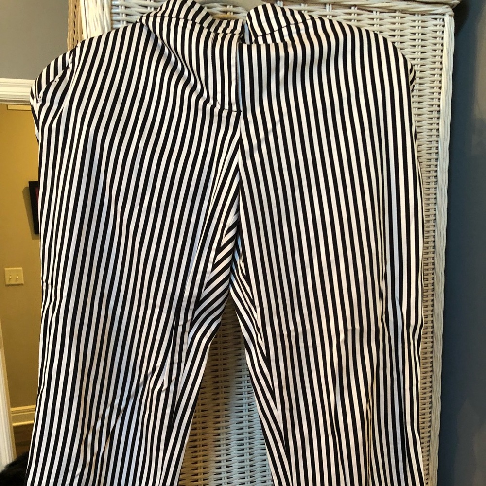 Black white stripes dress pants